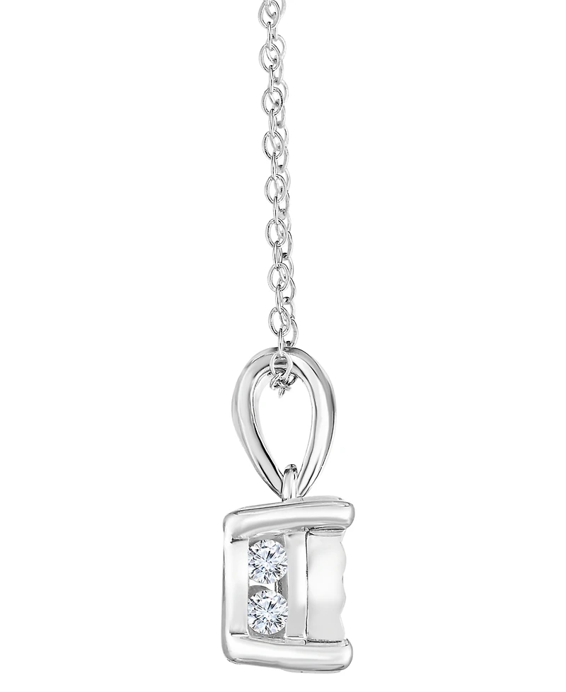 TruMiracle Diamond Round Cluster 18" Pendant Necklace (1/2 ct. t.w.) in 14k White Gold