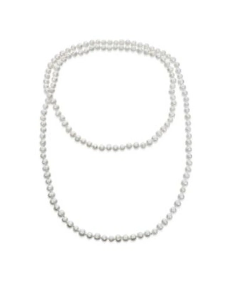 Bling Jewelry Flapper Hand Knotted Endless Layering Wrapping White Freshwater Cultured Long Rope Pearl Strand Necklace