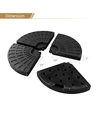 Givimo 4 Pieces Round Cantilever Umbrella Base with Carry Handles for Garden