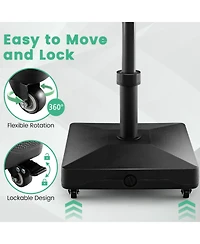 Fillable Umbrella Base Stand with Lockable Universal Wheels