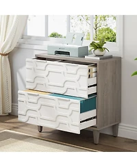 Tribesigns 2-Drawer File Cabinet, Lateral Filing Office Storage Printer Stand with Drawer for Home