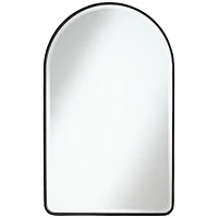 Uttermost Clara Arch Top Vanity Decorative Wall Mirror Modern Beveled Matte Black Metal Frame 24" Wide for Bathroom Bedroom Living Room Home Entr