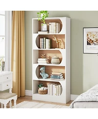 Tribesigns Modern 5-Tier Bookcase, 71-Inch Tall Freestanding Bookshelf with Storage Shelves, Large Open Bookcases Wood Display Shelving Unit