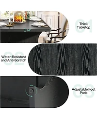 Tribesigns Modern Dining Table for 4-6, 63-Inch Rectangular Wood Kitchen Table, Large Dinner Table Wooden Dining Room Table, Black Kitchen & Dining Ro