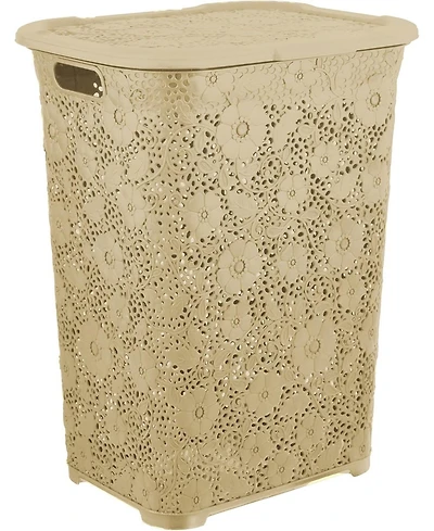 Superio Elegant Lace Hamper 50 L Beige Laundry Hamper & Organizer