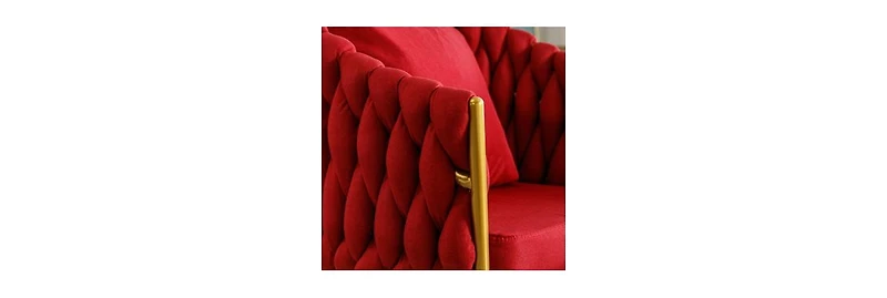 Streamdale Furniture Modern Woven Casual Chairs with Optional Pillows (Red)