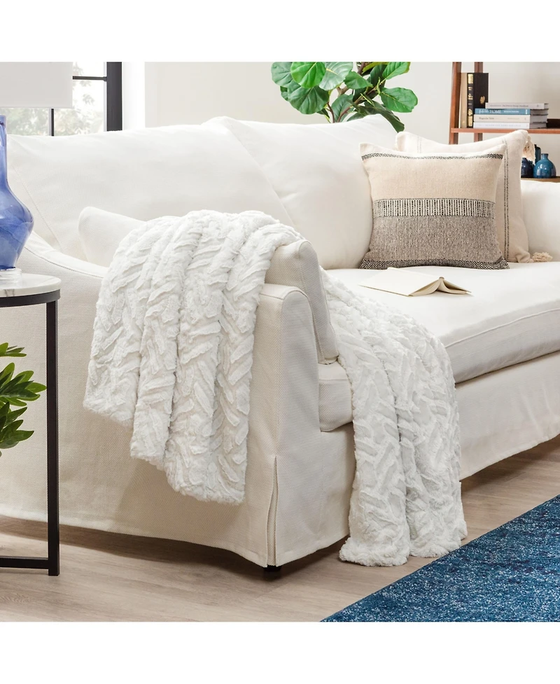 Chanasya Premium Soft Cloud Faux Fur Throw Blanket - Plush, Sherpa & Minky 50" x 65” Orange