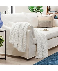 Chanasya Premium Soft Cloud Faux Fur Throw Blanket - Plush, Sherpa & Minky 50" x 65” Orange