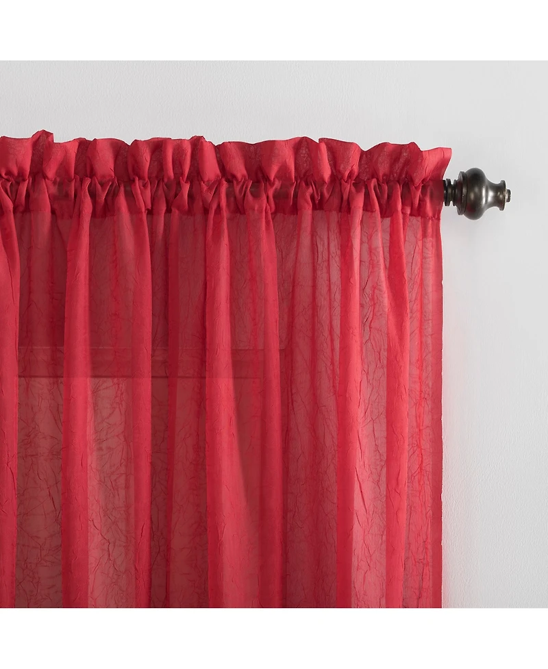 Crushed Sheer Voile Rod Pocket Curtain Panel