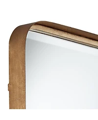 Uttermost Andi Rectangular Vanity Decorative Wall Mirror Modern Beveled Glass Warm Gold Iron Frame 24" Wide for Bathroom Bedroom Living Room Home