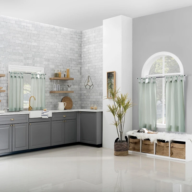 Washed Cotton Twist Tab Cafe Curtain Pair