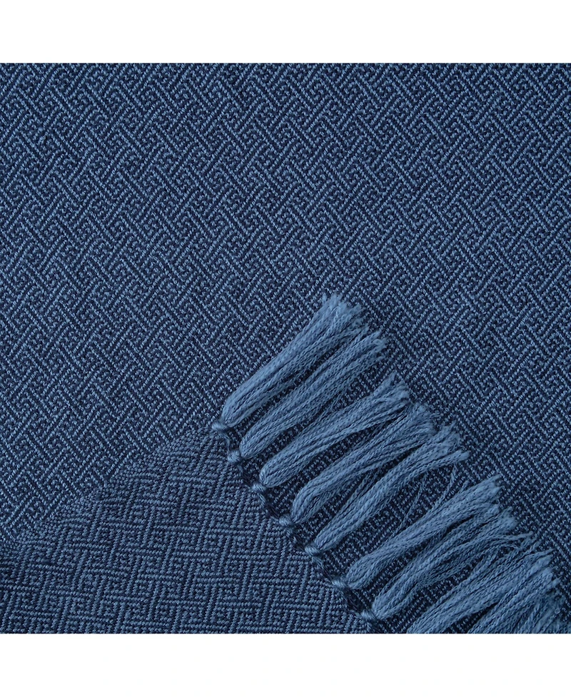 Chanasya Premium Mini Maze Super Soft Acrylic Throw Blanket With Tassels