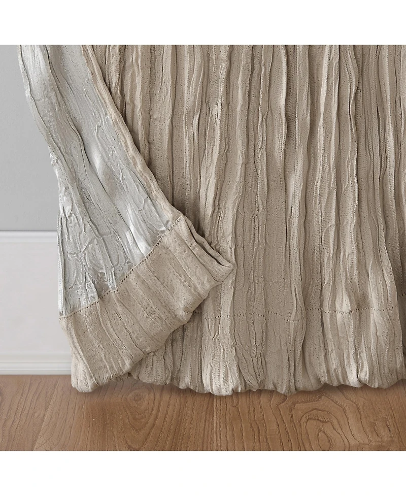 Odelia Distressed Velvet Semi-Sheer Tab Top Curtain Panel