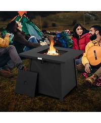 Inolait 30 Inch Square Propane Gas Fire Table with Waterproof Cover