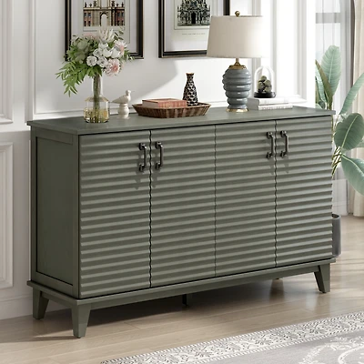 Streamdale Antique Gray 4-Door Sideboard with Adjustable Shelves
