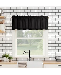 Martine Microfiber Semi-Sheer Rod Pocket Kitchen Curtain Valance and Tiers Set