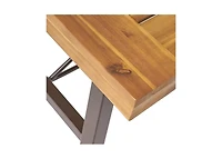 Streamdale Acacia Wood Coffee Table, Teak and Metal, 45.75"W x 27.25"D
