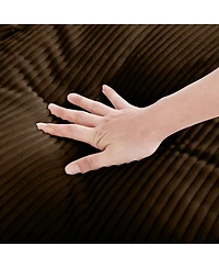 Simplie Fun Brown Corduroy Deep Seat Single Sofa with Waist Pillow