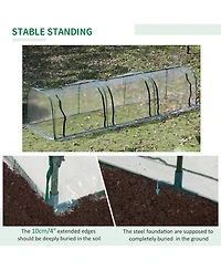 Mini Greenhouse: 11' x 3' x 2.5', Portable with Steel Frame
