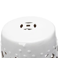 13" Ceramic Garden Stool with Woven Design