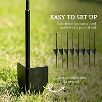 4 Pack Steel Garden Fence Panels
