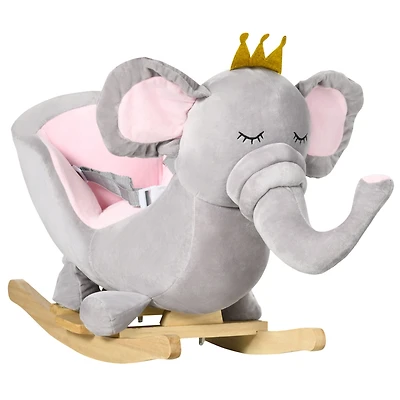 Streamdale Furniture Infant Elephant Rocking Chair with Sound and Safety Belt