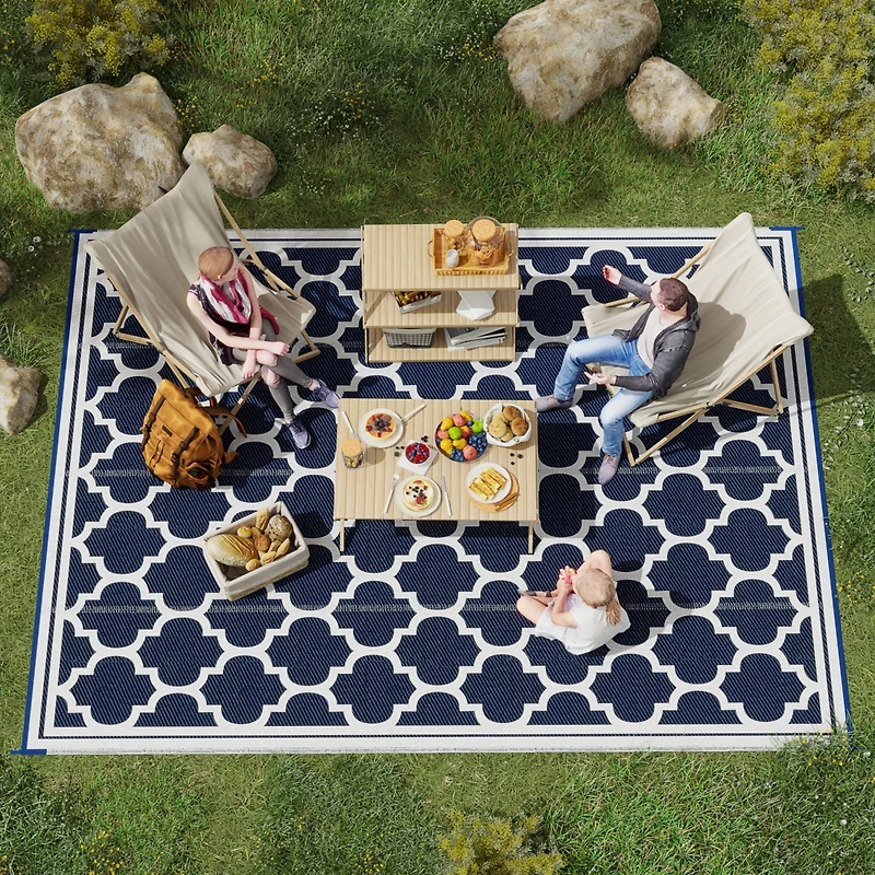 Portable Outdoor Rug: Waterproof Straw, 9'x 18' with Carry Bag