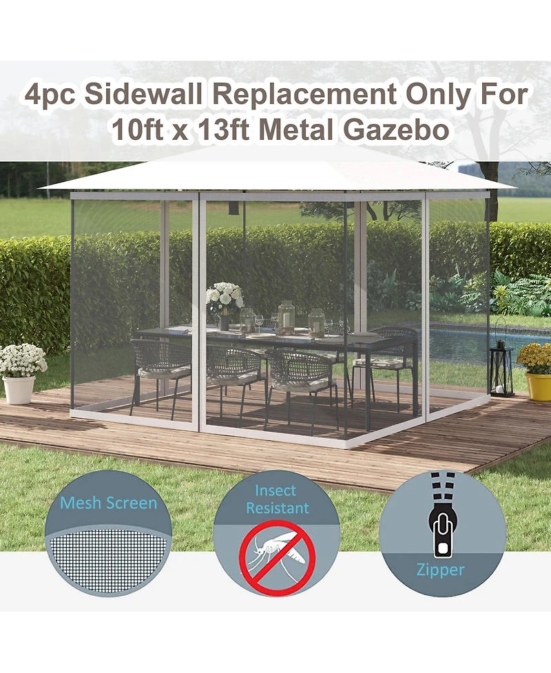 10' x 13' Sidewall Netting for Gazebos & Tents (White)