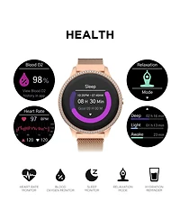 iTouch Sport 4 Unisex Rose Gold-Tone Mesh Bracelet Smartwatch 43.2mm