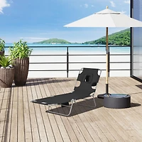 Adjustable Folding Lounge Chair with Face Hole for Relaxation