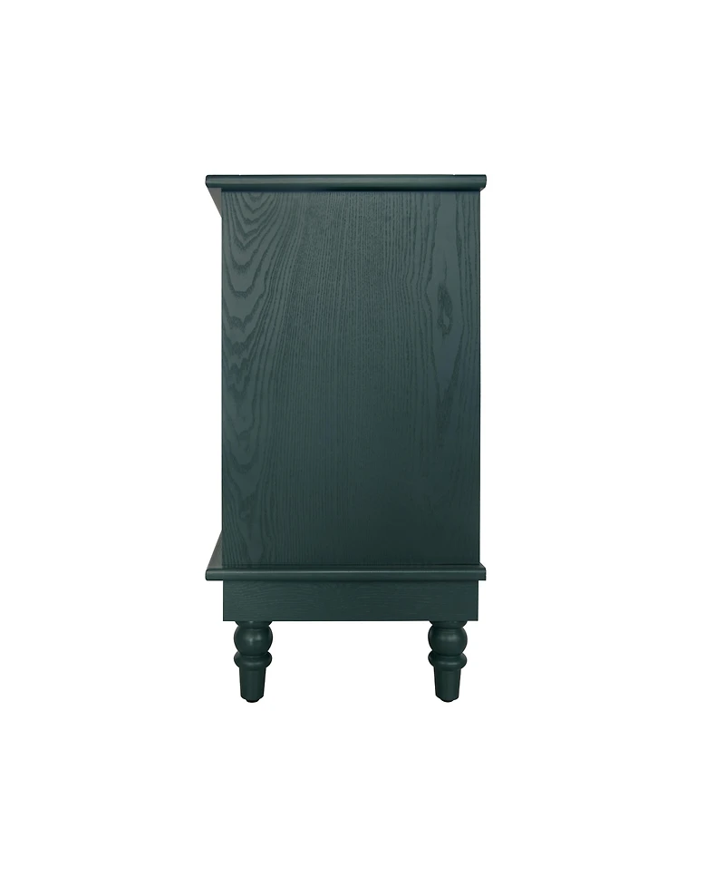 Simplie Fun 3-Drawer Carved Dresser Chest with Metal Handles