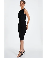 Quiz Women's Ity Gold Buckle Detail Midi