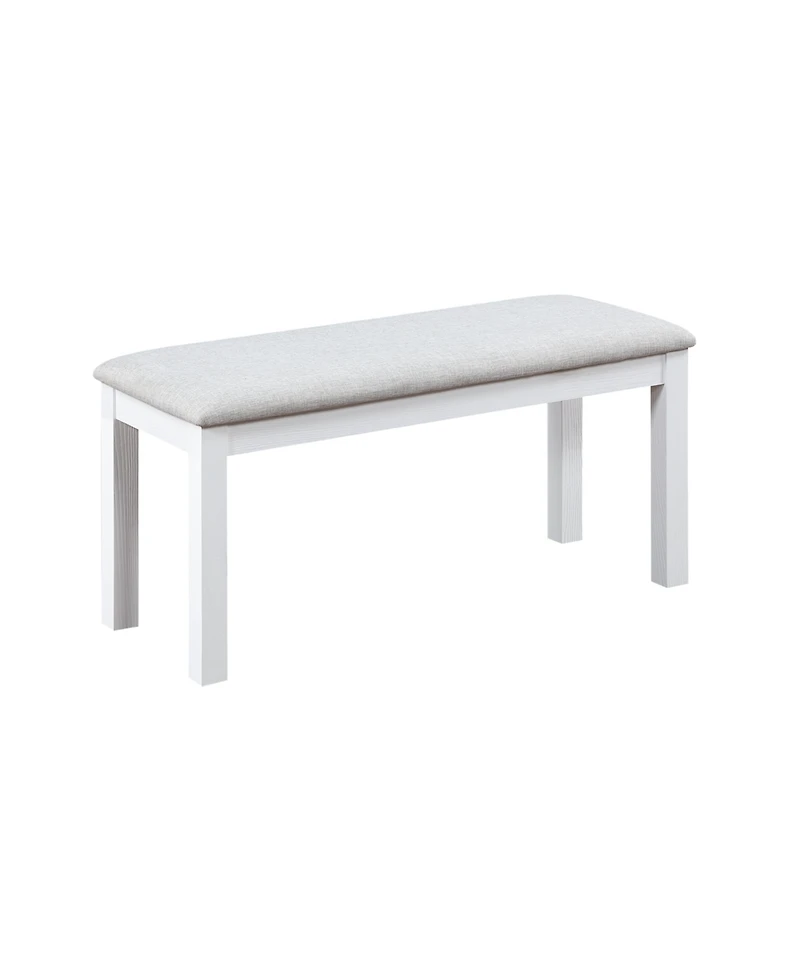 Streamdale White Rectangular Dining Table with Bench for 6