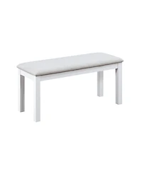Streamdale White Rectangular Dining Table with Bench for 6