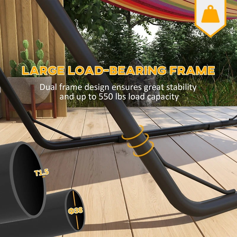 Adjustable Steel Hammock Stand for Two