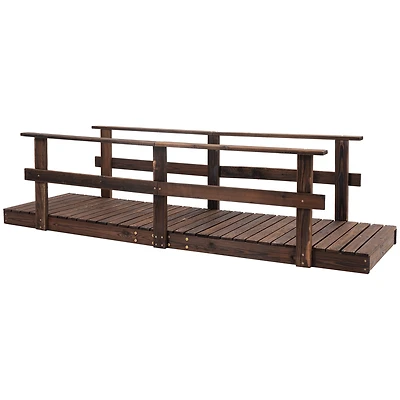 Simplie Fun 7' Wooden Garden Bridge with Safety Rails