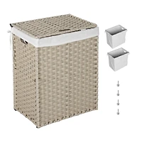 Streamdale Powder Coated Pe Rattan Laundry Hamper with Removable Bags