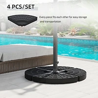 4-Piece Patio Umbrella Base with 52L/112lb Capacity