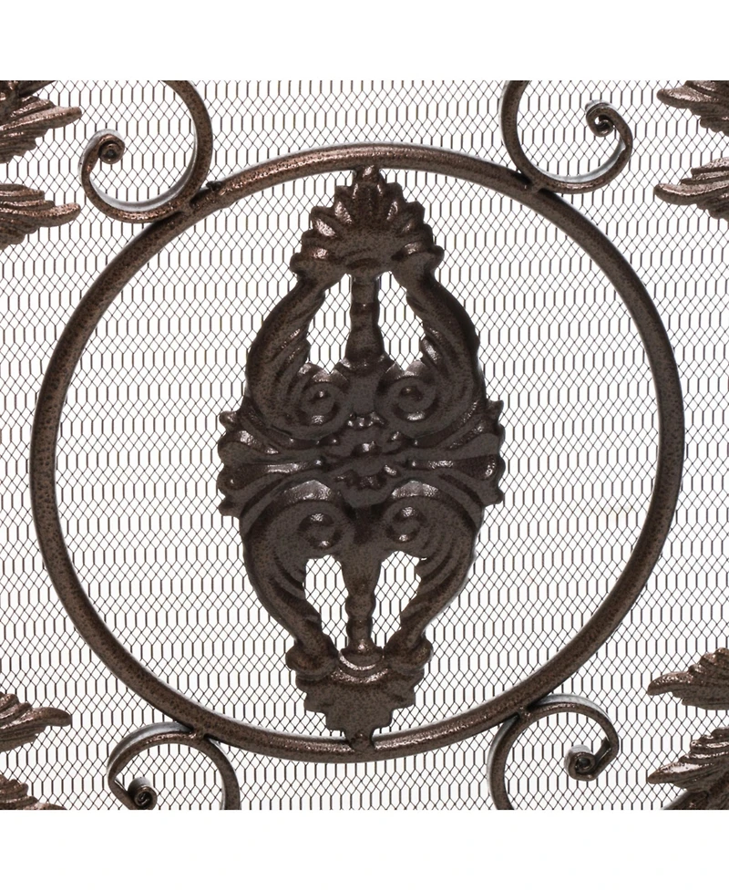 Streamdale Furniture Waterbury Gold Flower Fireplace Screen