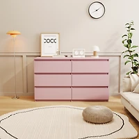 Streamdale Pink Large 6 drawers chest of drawer dressers table