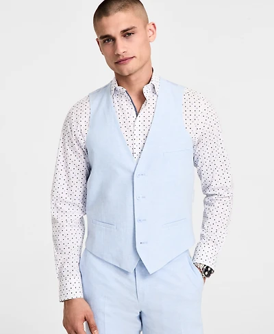 Bar Iii Men's Slim-Fit Linen Suit Vest, Exclusively at Macy's
