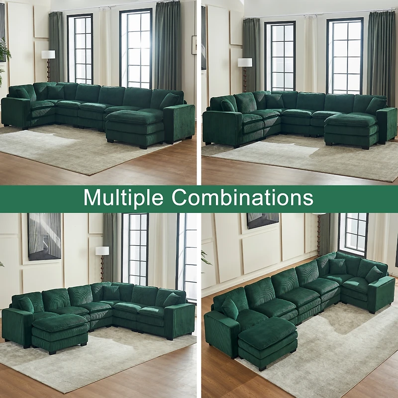 Streamdale U-Shaped Sectional Sofa (6-Seat) with Ottoman