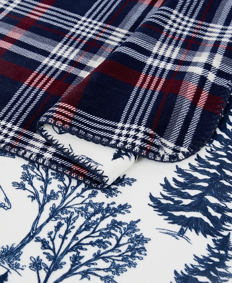 Weatherproof Reversible Plaid Throw, 50" x 70"