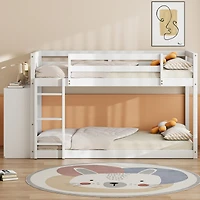 Streamdale Twin over Bunk Bed with 4 Drawers and 3 Shelves-Gray