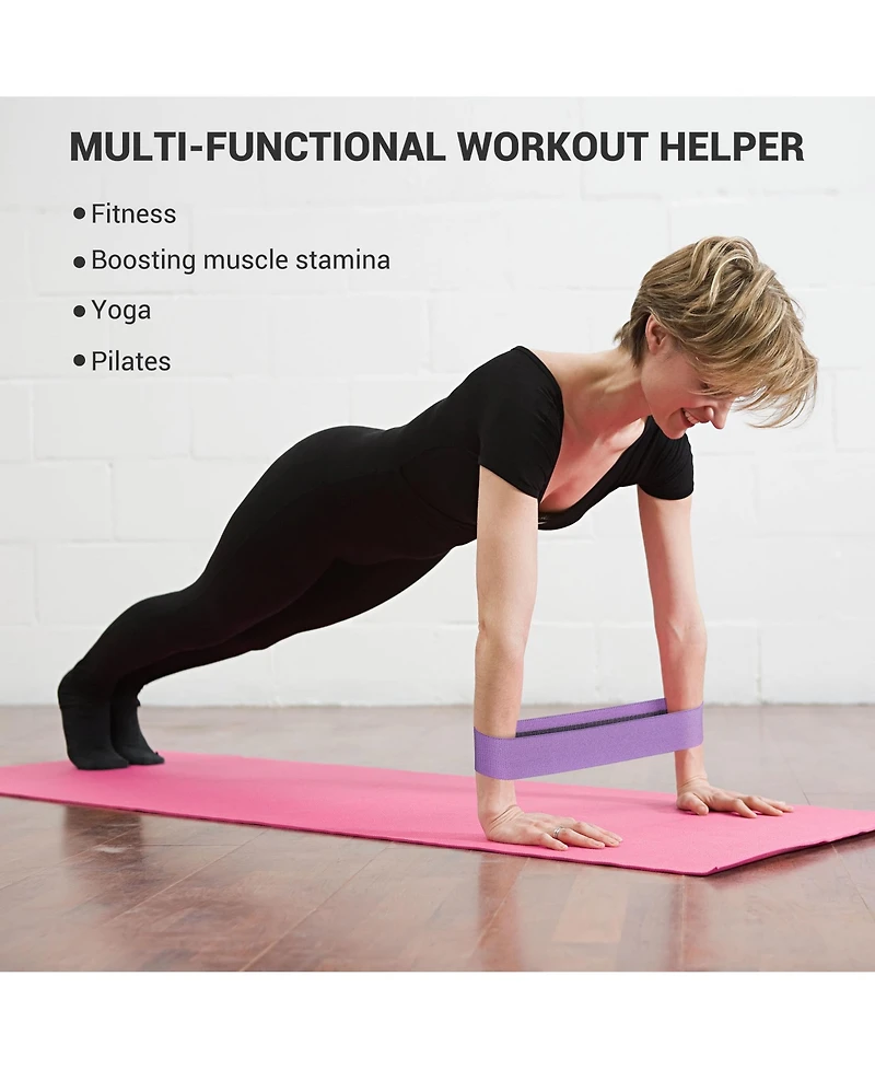 Yescom 3 Pack Resistance Loop Bands Set Workout Fitness Fabric Bands Gym Home Yoga