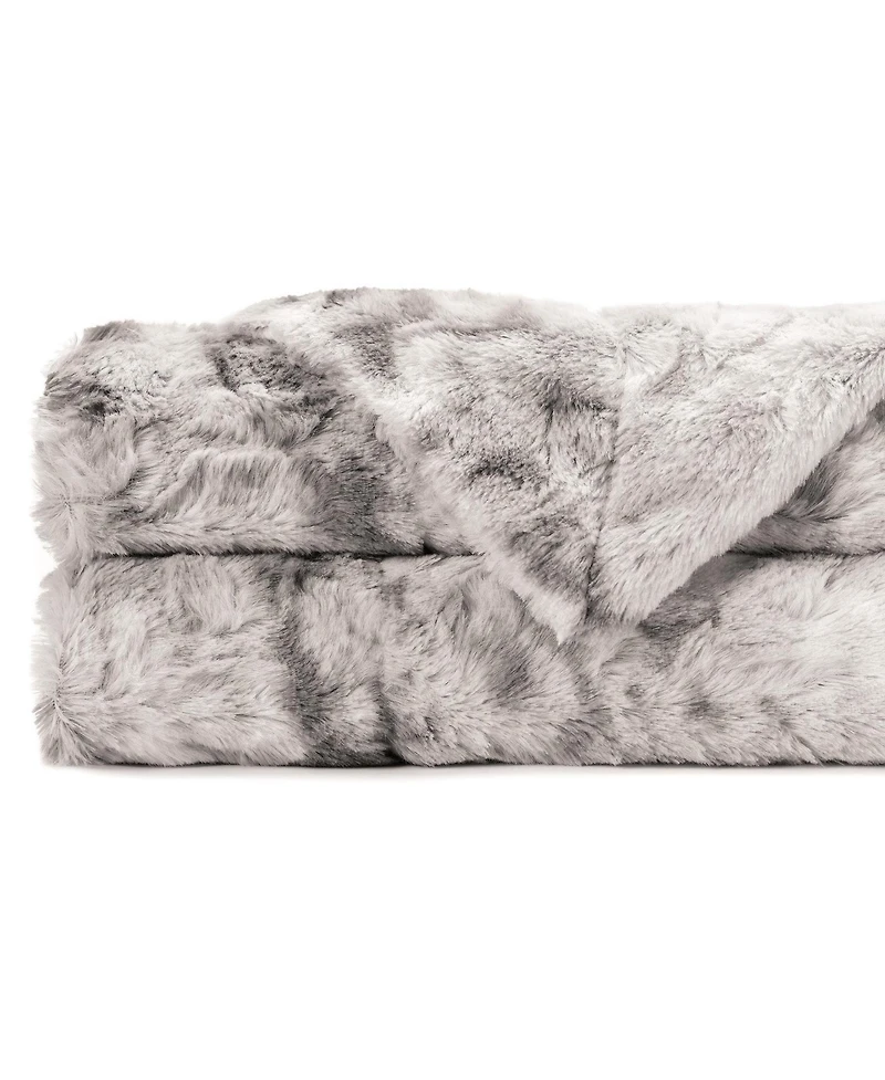 Chanasya Premium Double Sided Oversized Faux Fur Wolf Soft Throw Blanket