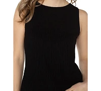 Liverpool Los Angeles Women's Sleeveless Boat Neck Rib Knit Top