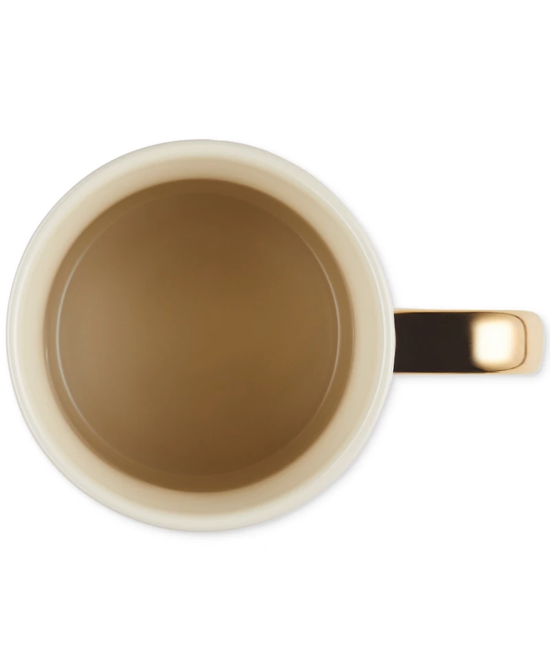 Le Creuset Stoneware Mug with Gold Metallic Handle, 14 oz.