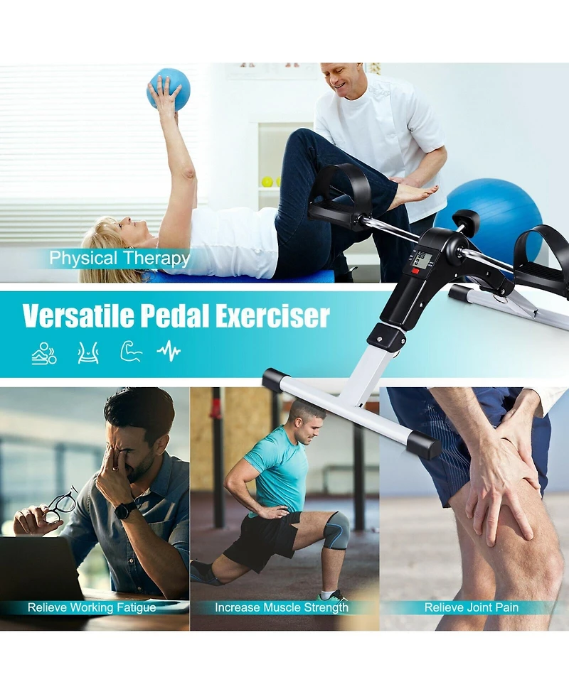 Vebreda Folding Under Desk Indoor Pedal Exercise Bike for Arms Legs