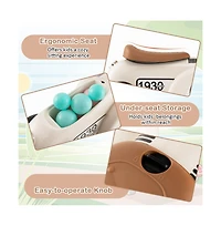 Kids Sit to Stand Vehicle with Working Steering Wheel and Under Seat Storage-White